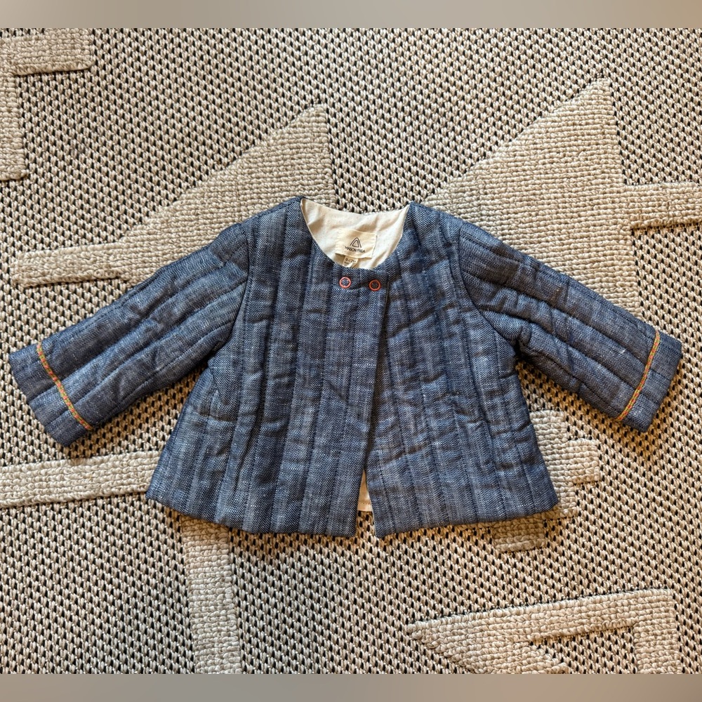 Maison Frida Quilted Chambray Baby Jacket